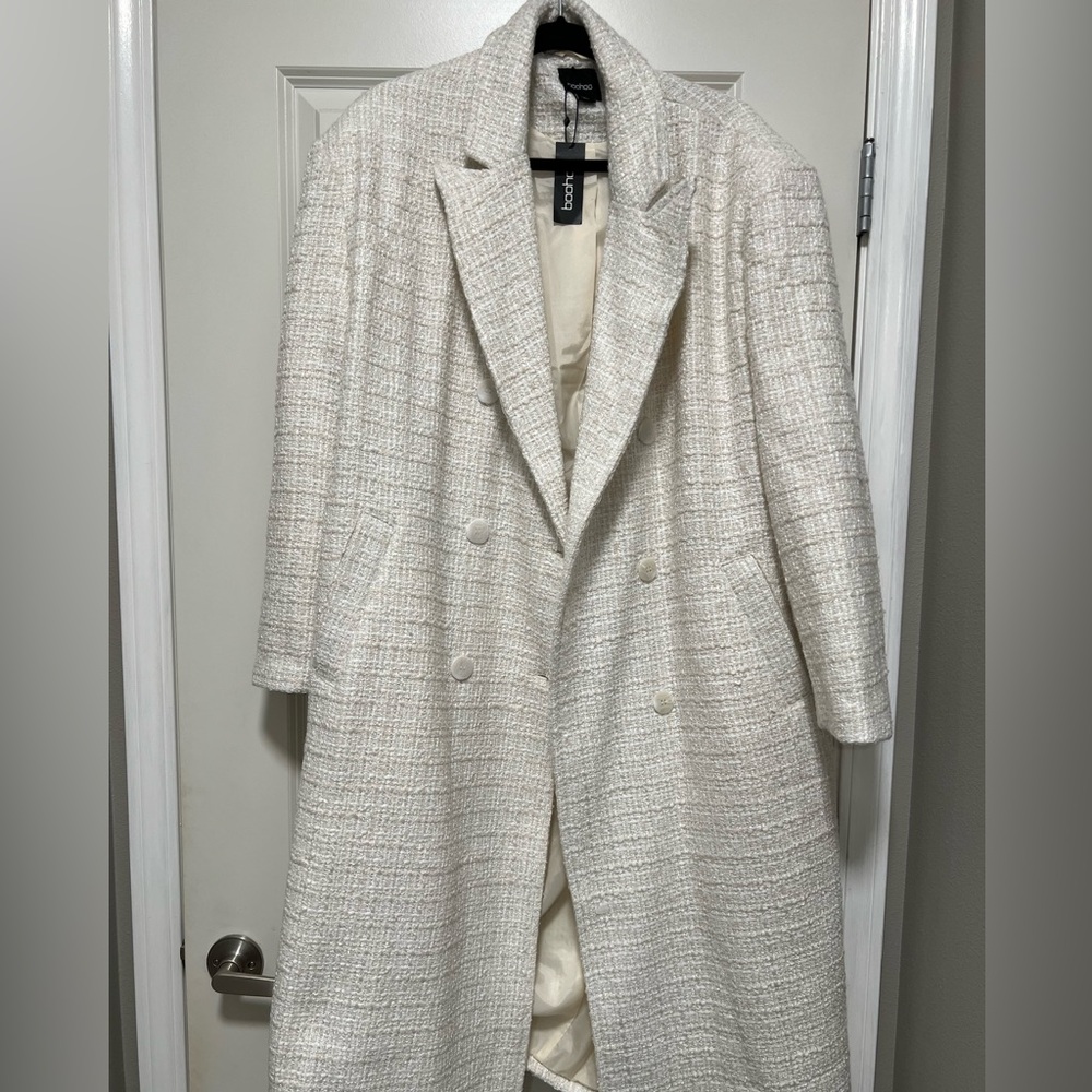 Boohoo Oversized double breasted coat NWT